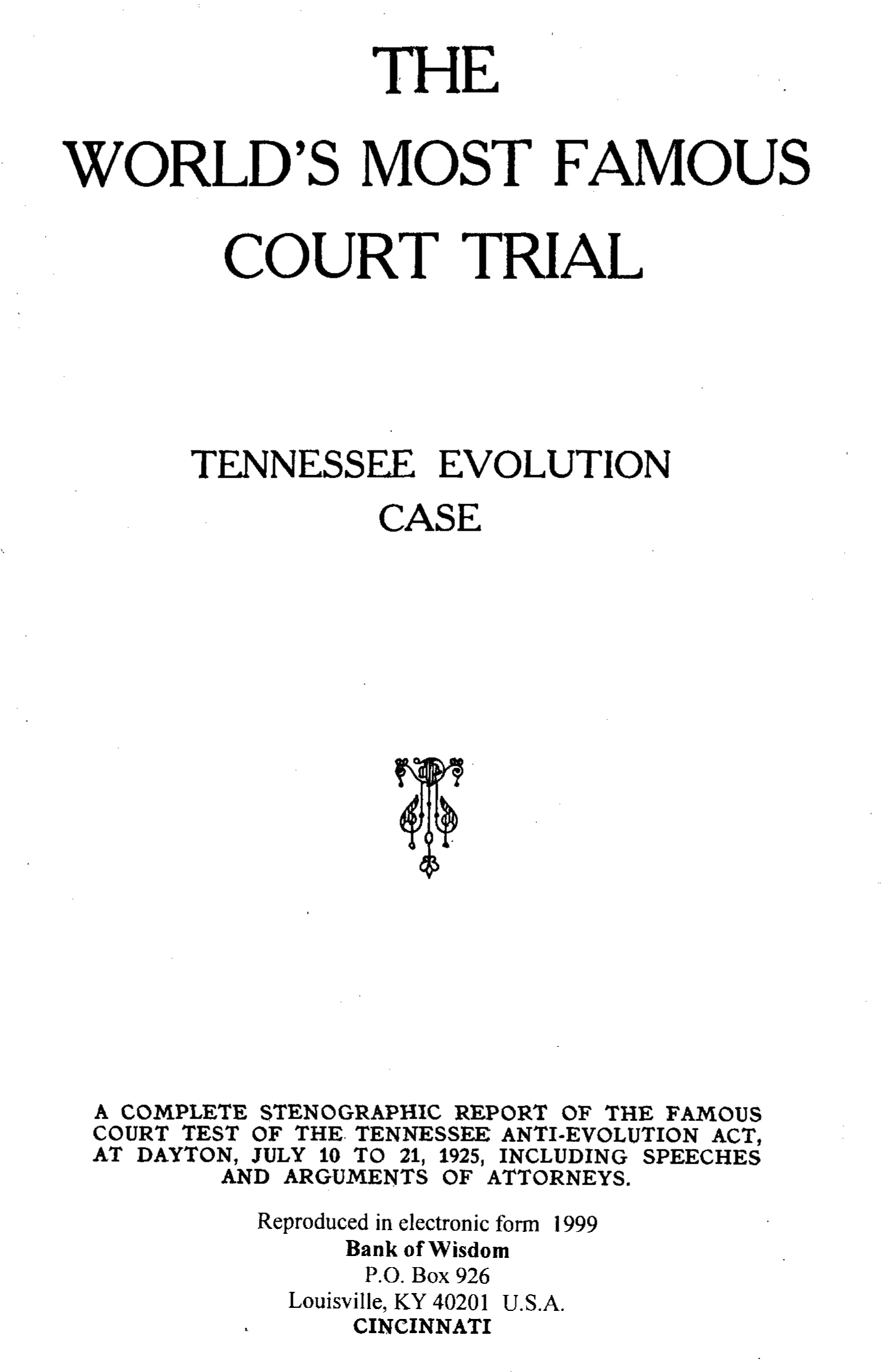 The World's Most Famous Trial